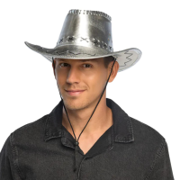 Carnaval Cowboy hoed Savanne   zilver  volwassenen   Western   themafeest