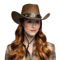 Carnaval Cowboy hoed Wyatt   bruin  volwassenen   Western   themafeest