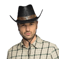 Carnaval Cowboy verkleed hoed Wyatt deluxe   zwart   volwassenen   Western