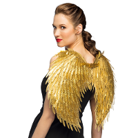 Carnaval/halloween verkleed engelen Glam vleugels   goud   55 cm   dames