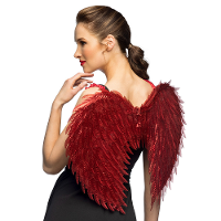 Carnaval/halloween verkleed engelen Glam vleugels   rood   55 cm   dames