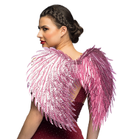Carnaval/halloween verkleed engelen Glam vleugels   roze   55 cm   dames
