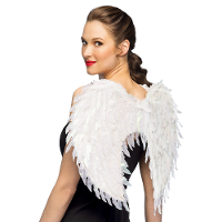 Carnaval/halloween verkleed engelen Glam vleugels   wit   55 cm   dames