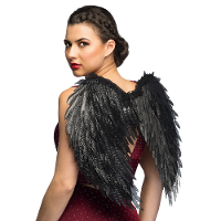 Carnaval/halloween verkleed engelen Glam vleugels   zwart   55 cm   dames