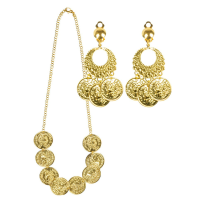 Carnaval/verkleed accessoires 1001 nacht/buikdanseres sieraden set   ketting/oorbellen   goud