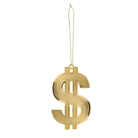 Carnaval/verkleed accessoires Hip hop/pimp/gangster sieraden   dollar ketting XL   goud   kunststof
