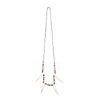 Carnaval/verkleed accessoires Indianen sieraden   kralen/tanden ketting   kunststof