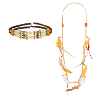 Carnaval/verkleed accessoires Indianen sieraden   kralen/tanden kettingen   kunststof