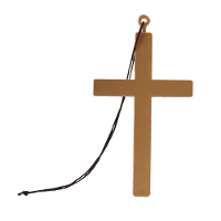 Carnaval/verkleed accessoires Non/priester/dominee/monnik   ketting met kruis   24 cm   kunststof