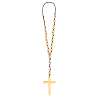 Carnaval/verkleed accessoires Non/priester/dominee/monnik   ketting met kruis   kralen   kunststof