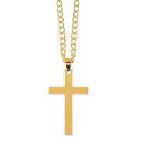 Carnaval/verkleed accessoires Non/priester/paus sieraden   ketting met kruisje   goud   kunststof