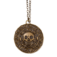 Carnaval/verkleed accessoires Piraten/halloween sieraden   ketting schedel amulet   kunststof
