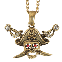 Carnaval/verkleed accessoires Piraten/halloween sieraden   ketting schedel/zwaarden   kunststof