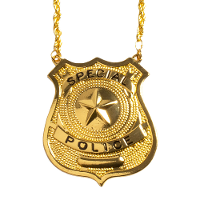 Carnaval/verkleed accessoires Politie sieraden   ketting met badge   goud   kunststof