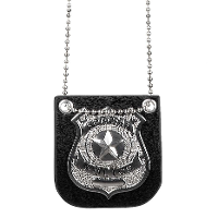 Carnaval/verkleed accessoires Politie sieraden   ketting met badge   zwart   kunststof