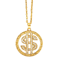 Carnaval/verkleed accessoires Pooier/pimp/gangster sieraden   dollar ketting   goud   kunststof
