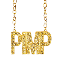 Carnaval/verkleed accessoires Pooier/pimp sieraden   schakel ketting   goud   kunststof