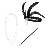 Boland Carnaval/Verkleed accessoires Roaring Twenties   Charleston set   haarband/ketting/pijpje