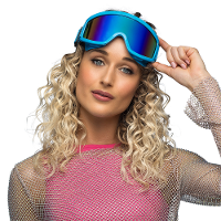 Carnaval/verkleed Apres Ski bril   blauw   volwassenen   kunststof   party brillen   wintersport