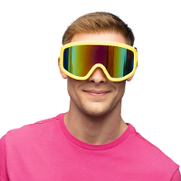 Carnaval/verkleed Apres Ski bril   geel   volwassenen   kunststof   party brillen   wintersport