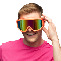 Carnaval/verkleed Apres Ski bril   oranje   volwassenen   kunststof   party brillen   wintersport