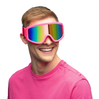 Carnaval/verkleed Apres Ski bril   roze   volwassenen   kunststof   party brillen   wintersport