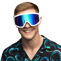 Carnaval/verkleed Apres Ski bril   wit   volwassenen   kunststof   party brillen   wintersport