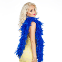 Carnaval verkleed boa met veren   blauw   180 cm   50 gram   Glitter and Glamour