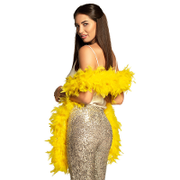 Carnaval verkleed boa met veren   geel   180 cm   50 gram   Glitter and Glamour