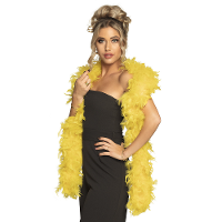 Carnaval verkleed boa met veren   geel   180 cm   80 gram   Glitter and Glamour