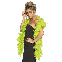 Carnaval verkleed boa met veren   lime groen   180 cm   80 gram   Glitter and Glamour