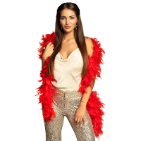 Carnaval verkleed boa met veren   rood   180 cm   50 gram   Glitter and Glamour