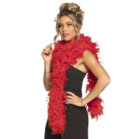Carnaval verkleed boa met veren   rood   180 cm   80 gram   Glitter and Glamour