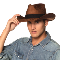 Carnaval verkleed Cowboy hoed Adventure   bruin   voor volwassenen   Western/Explorer thema