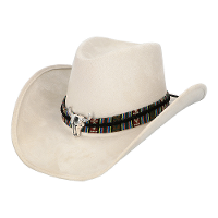 Carnaval verkleed cowboy hoed Rodeo   creme wit   volwassenen   polyester   Luxe uitvoering