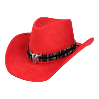 Carnaval verkleed cowboy hoed Rodeo   rood   volwassenen   polyester   Luxe uitvoering