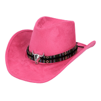 Carnaval verkleed cowboy hoed Rodeo   roze   volwassenen   polyester   Luxe uitvoering