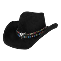 Carnaval verkleed cowboy hoed Rodeo   zwart   volwassenen   polyester   Luxe uitvoering