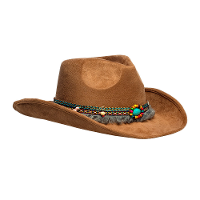 Carnaval verkleed festival hippie hoed   voor volwassenen   cowboyhoed Ibiza stijl