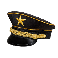 Carnaval verkleed Generaal officier hoed   zwart/goud   volwassenen   Militairen/leger thema