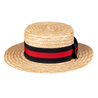 Carnaval verkleed Gondoliers Lou Bandy hoed   stro   volwassenen   Met band