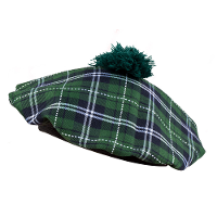 Carnaval verkleed hoed/baret in Schotse ruit   groen   polyester   heren   Schotland