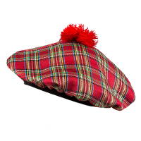 Carnaval verkleed hoed/baret in Schotse ruit   rood   polyester   heren   Schotland