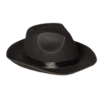 Carnaval verkleed hoed   Maffia/gangster   zwart   polyester   heren/dames