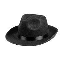 Carnaval verkleed hoed Maffia/gangster   zwart   polyester   kinderen   Al Capone hoed