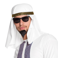 Carnaval verkleed hoed voor een Arabier/Sjeik   hoofddoek wit   heren