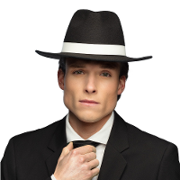 Carnaval verkleed hoed voor een Maffia/gangster   zwart   polyester   heren/dames   de luxe model