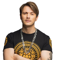 Carnaval/verkleed ketting   pimp   zilver   kunststof   themafeest
