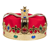 Carnaval verkleed konings kroon   rood/goud   plastic   kinderen   middeleeuwen