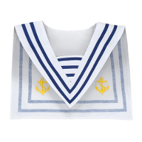 Carnaval verkleed kraag matroos/zeeman   voor volwassenen   wit/blauw   maritiem thema